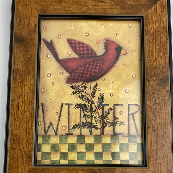 Seasonal Bird Art Prints Set Lot of 4 Pictures - Picture 2 of 9